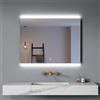 Auria Specchio da Parete Bagno Rettangolare 100x80 cm - Cornice LED Superiore e Inferiore (Luce Calda, Neutra, Fredda), Sistema Antiappannamento, Touch, Ganci e Tasselli Inclusi - Modello Dual