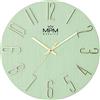 MPM Quality Orologio da parete di design, verde/oro, datario, cifre 3D, movimento preciso al quarzo, ∅ 305 mm, decorazione moderna da parete per soggiorno, camera da letto o ufficio