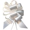 PuntoCasaStore 50 Nastri COCCARDE AUTOTIRANTI GRANFIOCCO Confezione Regalo Auto Antenna SPECCHIETTO Feste Varie Misure E Colori Alta QUALITA' (Nastro 5 CM DIAM. 18 CM, Bianco)