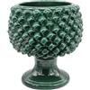 Sicilia Bedda - Mezza Pigna Siciliana in Ceramica di CALTAGIRONE - Realizzata Interamente a Mano - Vaso Porta Fiori - Ogni Realizzazione è Unica per Voi (Diametro 20, Verde)