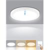 Litglobe 12W Plafoniera con Sensore di Movimento,3000K-6000K Lampada con Sensore di Movimento,1200LM Plafoniera LED Soffitto con Funzione di Memoria,Ø19CM Plafoniera Soffitto per Balcone Corridoio Scale