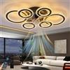 lnrosy Moderna Ventilatore da Soffitto con Luce Telecomando e App,80W Lampadina Ventilatore con 6 Velocità e Silenzioso,Led Lampadario con Ventola e Dimmerabile e Reversibile Per Soggiorno,Nero