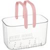 YuWangg Cestino per Doccia,Cestino per Doccia Trasparente Portatile,Cestino per Doccia Portatile,Cestino portaoggetti per Doccia in plastica,Grande capacità, design cavo, adatto a bagni, cucine e dormitori