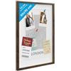 PHOTOLINI 3D cornice 50x70 cm rovere scuro, profonda con vetro e passe-partout, cornice per oggetti fino a 1,5 cm di profondità, legno MDF - perfetta per il fai da te e come regalo