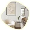 Tulup Specchio Irregolare 48,3x47,9 cm Retroilluminato Senza Cornice LED Illuminazione Bianco Neutro Asimmetrico per Soggiorno Bagno il Corridoio Unico Design Forma Ondulato Stile Industriale