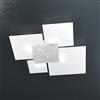 Top Light PLAFONIERA SOFFITTO LAMPADA MODERNA GRANDE 4 VETRI UPGRADE TOP LIGHT 1148/90-FA PIASTRA FRONTALE FOGLIA ARGENTO CUCINA SALA CAMERA AMBIENTI INTERNI