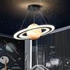 HSLJ1 Lampada a sospensione a pianeta in acrilico Camera dei bambini Lampadario a soffitto con stella spaziale Astronauta Lampada a sospensione a led Decorazioni per la casa Apparecchio di illuminazione fan