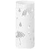 Bricozone Portaombrelli Rotondo In Metallo Moderno Con Vaschetta Scolapioggia E Ganci Removibili Design Elegante Per Ingresso Casa E Ufficio (Bianco)