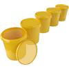 FixedByU 5X Secchio con coperchio 16 litri Giallo - per alimenti, ermetico e stabile, secchio vuoto con manico e chiusura per alimenti, chimica, vernice murale, detersivo in polvere, adesivi