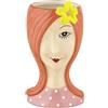 Baroni Home Vaso Decorativo in Ceramica Dipinta a Mano per Fiori e Piante, da Interno e da Esterno, 9,2x9x16,8 cm (Capelli Arancio)