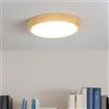 Licht-Erlebnisse Plafoniera LED in plastica in legno di pino bianco bagno cucina 22,5 cm 4400 K colore luce regolabile plafoniera antiabbagliante corridoio LARA