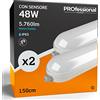 Eurocali Plafoniera LED 150 cm 48W Con Sensore di Movimento 5760 lumen Impermeabile IP65 Luce Fredda 6500K Elevata Efficienza - Pacco da 2