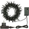 XMASKING Catena 7,5 m, 180 led bianco freddo, con giochi di luce, cavo verde, EX Best Value, decorazioni luminose, luci per l'albero di Natale, luci natalizie