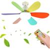 TuoyuanW Bambini Lampadario Con Ventilatore Da Soffitto Dimmerabile Acrilico Ventola Soffitto Con Luce Per Camera Da Letto Lame Colorate 3 Velocità Tri-Colour Staccabili Ventilatori Con Plafoniere Timer