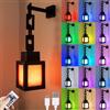 Generico Luce notturna a LED a forma di lanterna pixelata, luce notturna a LED da parete a 16 colori con telecomando, lampada da tavolo/parete ricaricabile, perfetta for costumi cosplay, lampada da