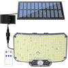 Generico Luci esterne con sensore di movimento solare, Luci solari per parcheggio - Luci esterne solari impermeabili | Lampioni solari con sensore di movimento e telecomando, luci solari a LED multifunzionali