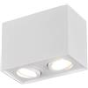 meineWunschleuchte Trio, faretto da soffitto a forma di cubo con LED e due faretti orientabili, bianco opaco