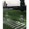 Partenopea® Lampione a led lampioncino lampada illuminazione da esterno palo da giardino prato vialetti e sentieri moderno 15w 1600 lm (Grigio 30 cm, Luce Fredda 6500K)