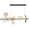 Maos REIUYTHO Lampadario LED Nordic Black Glass Bubble Paralume Gastronomia Sala Panno Conservare Appeso Lampadario Illuminazione Lampadina G9 (Color : 120x30cm)