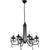 vidaXL Lampada da Soffitto Pendente Elegante Nera 6 Portalampade