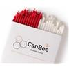 CanBee Candele di cera 50 Candele Sottili Rosse e Bianche - Passione e Vitalità in Cera d'Api 100% Naturale 16cm x 5mm, 40 Minuti Senza Fumo e Gocciolamenti - Ideali per Rituali Energetici e Meditazione - CanBee