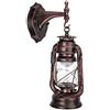 Gsycle Luce montata su lanterna retrò 111-240v, lampada da parete in ferro antico Lampada da parete rustica per interni per corridoio bar caffetteria (Colore bronzo rossastro)