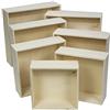 fair Pack 7 pz Vassoio Quadrato da Portata in Legno Naturale per Decupage Hobby Lavoretti Box Scatole Legno Varie Misure