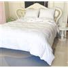 Vico Casa® PIUMETTA Piumino letto invernale in piuma, 4 punti di calore, misura 250x200cm per letto matrimoniale; tessuto esterno 100% cotone, imbottitura in piuma e piumino bianco naturale