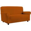 Corredocasa Copripoltrona e Copridivano 2/3/4 Posti Millerighe No Stiro Made in Italy Vari Colori in Tessuto Elasticizzato (Arancione, 3 Posti 180-250 cm)