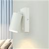 Licht-Erlebnisse Spot da parete Alluminio Acciaio Bianco Corridoio Cucina Soggiorno H:14 cm GU10 con interruttore mobile Luce di lettura Faretto da parete Camera da letto EMILY