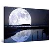 Startonight Quadro su Tela La Luna Piena d'acqua, Grandi Quadri Paesaggio Moderni Stampe Grande per Soggiorno Stampe Incorniciate 80x120 cm, Decorazione Parete, Idea Regalo Elegante