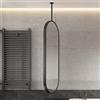 DMCHENGMA Specchio Ovale Nero Con Asta Sospesa A Soffitto In Metallo, Specchio HD Da Bagno Con Asta Sospesa Personalizzabile, Specchio Decorativo Sospeso Montato A Soffitto (Size 50cmx70cm)