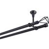 MDEKOR Bastone per tende nero, 120 cm, 2 binari, 19 mm, in metallo, fissaggio a soffitto, SPACE