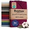 Buymax® Lenzuolo con Angoli Una Piazza e Mezza 120x200 cm in 100% Cotone Jersey - Colore Bordeaux, per Materassi fino a 25 cm di Altezza
