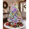 Himimi Albero di Natale Artificiale 180cm con Neve&250 RGB LED 1000 Punte Abete Realistico con Sistema Pieghevole&Supporto Metallico Montaggio Rapido Albero Natalizio per Decorazioni Natalizie Bianco 2025