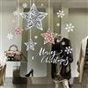 kina - UVNT0127 Vetrofanie Natalizie Adesivi Decorazione Vetrine Negozi Trasparente Removibile Riposizionabile - Palline Natale Ing Merry Christmas Buone Feste Happy New Year 90x35 cm