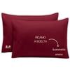 MAYRA Coppia di Federe Personalizzate | Copri Cuscino in 100% Cotone di Alta Qualità | Personalizzabili con Ricamo Nome, Iniziali, Logo, Hotel | Made in Italy | Idea Regalo (Bordeaux)