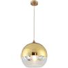 Euone_Clothes Lampadario a Sospensione con Sfera in vetro Semi Placcato, Lampada a Sospensione da Soffitto Moderna Semplice per Cucina Sala da pranzo Camera da letto (Oro, 30cm)