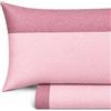 Vionara Home Completo Lenzuola in Flanella di Puro Cotone, Anti-pilling, Completo Letto Invernale in Morbido Caldo Cotone, Made in Italy (F140 - Rosa, Matrimoniale)