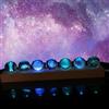 TOWEBOORY 7 Sfera di Cristallo di Vetro con Lampada a LED, Luce Notturna a Forma di Pianeta Sfera di Cristallo Incandescente, con Base in Legno, per Regalo di Compleanno Decorazione per la Casa (7 Colori)