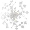 Be-Light Plafoniera Shabby Edera 4 Luci Ferro Battuto Bianco Con Foglie E Cristalli