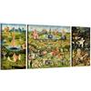 LuxHomeDecor Quadro Il Giardino delle Delizie Hieronymus Bosch 140x70 cm Stampa su Tela con Telaio in Legno Arredamento Arte Arredo