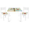 leomark tavolo e 2 sedie in legno per bambini 60x60x49 cm, stabile set per camera dei bambini, sala comune, scuola materna, asilo nido, mobili per bambini, Yeti colore GUFI