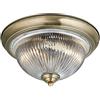 Searchlight Lighting SEARCHLIGHT 4370 - IP44 FLUSH BATHROOM ANTIQUE BRASS CLEAR GLASS