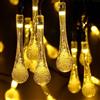 EONANT Luci di Goccia Solari, EONANT Gocce D'acqua Goccia D'acqua 20ft 30LEDs Goccia D'acqua Solare Impermeabile per Esterni, Giardino, Decorazioni Natalizie (Warm White)
