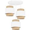 Light Home LH Light-Home Boho Lampadario a Sospensione - Lampadario Ragno per Soggiorno Camera da Letto e Cucina - Lampade a Sospensione in Metallo con Paralume Moderno - E27-3 Luce - Ovale - Bianco e Iuta