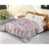 BANZAII TEXTILE INNOVATOR ONLINE Banzaii Trapunta Invernale in Ecopiuma da 380 gr/mq anallergica e traspirante - Piumone Caldo e Morbido - Prodotto in Italia - Una piazza Singolo 170x260 cm, Giulia Rosa