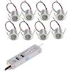 LGJEGD Faretto da soffitto da 1W, Mini faretti da Incasso a 12V DC for espositori Dimmerabile 25mm IP65 Anti abbagliamento Piccola Luce Tubolare (Color : Cool White 6000k, Size : DC12V)