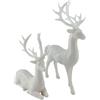 Kashyke 2 statuette decorative natalizie, motivo renna, cervo, alce, sculture di animali, grande decorazione natalizia, per interni, elegante renna cervo, per soggiorno, cucina, tavolo (bianco)