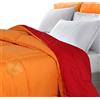 Home Tresor - Piumone Piumino Invernale Caldissimo Imbottitura in Morbida Microfibra Anallergica Soft 300 gr/mq Qualità Premium Reversibile Bicolor (Arancio/Bordeaux, Singolo cm. 155x200)